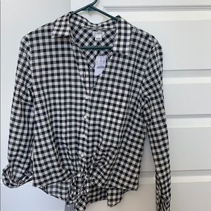 JCrew tie front button down